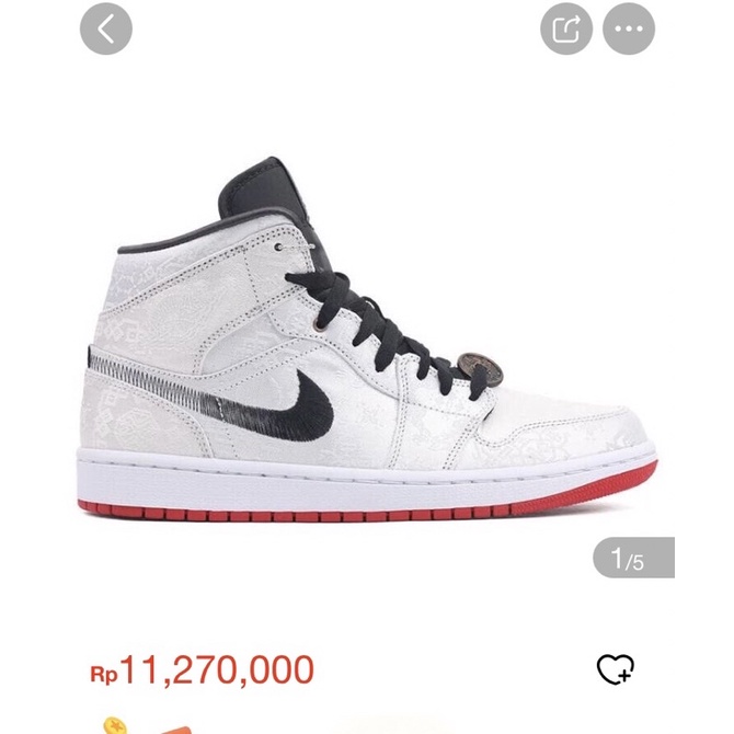 Nike Air Jordan 1 Mid SE Fearless x CLOT x Edison Chan sepatu bekas, seken, second, reissue, prelove