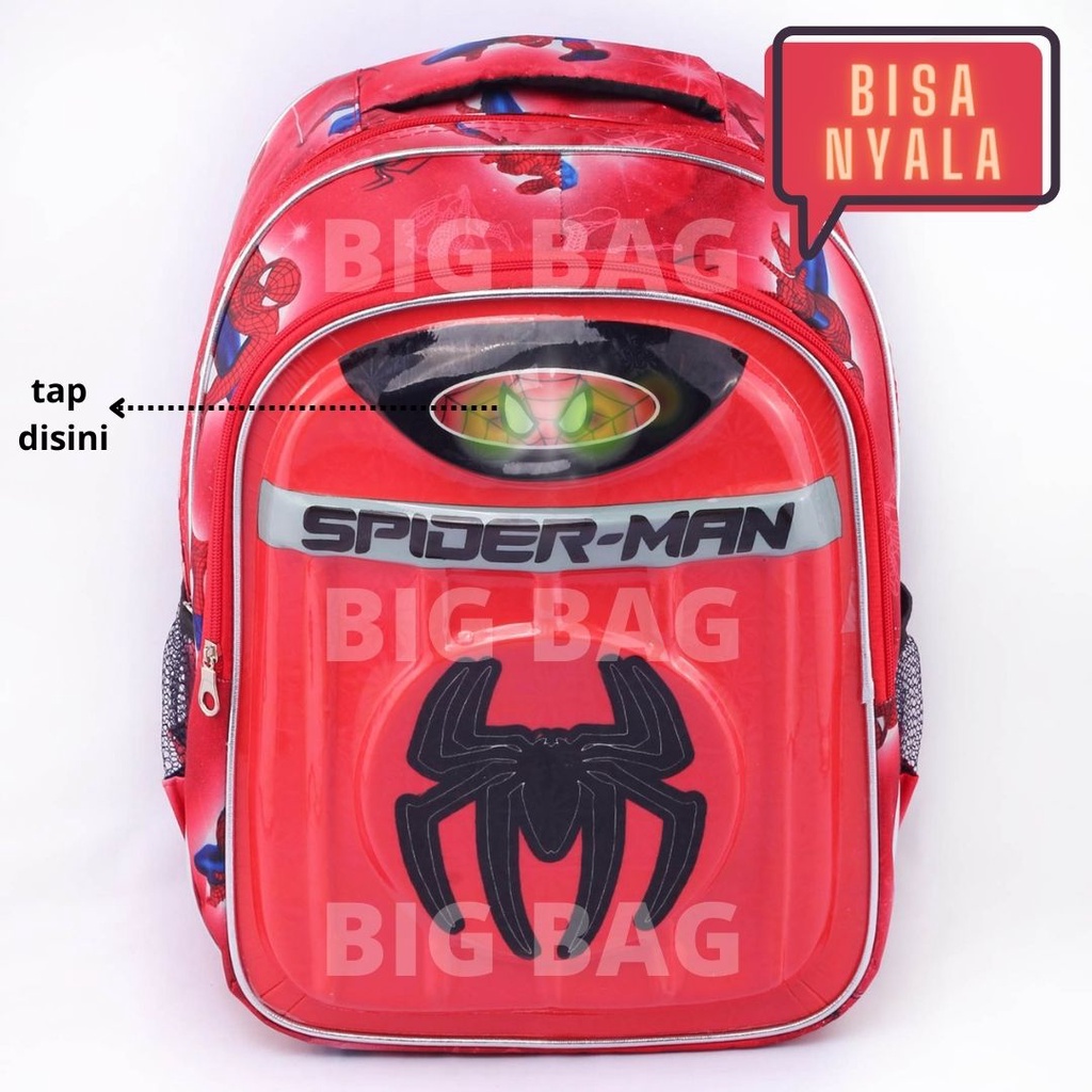 RTM - RANSEL LED SD 4D - IMPORT BEST QUALITY RANSEL SUPER HERO SHIELD BOBOIBOY / SUPERHERO / SQ GAME TAS RANSEL FF NYALA - RANSEL EMBOSS CRACK - RANSEL SEKOLAH