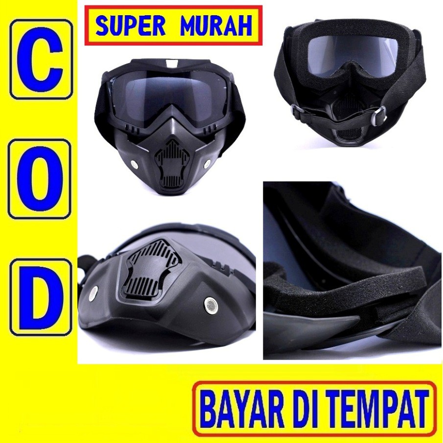 24R PAKET TOPENG KACAMATA HELM MASKER Motor Klasik Clasic