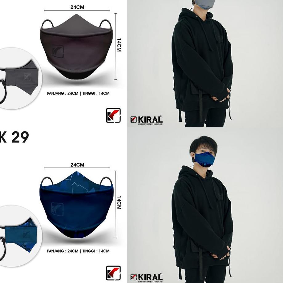 ナ Camomask KIRAL Masker Pria Hitam M04 Keren Cowok Distro Motor Kekinian  Miliki