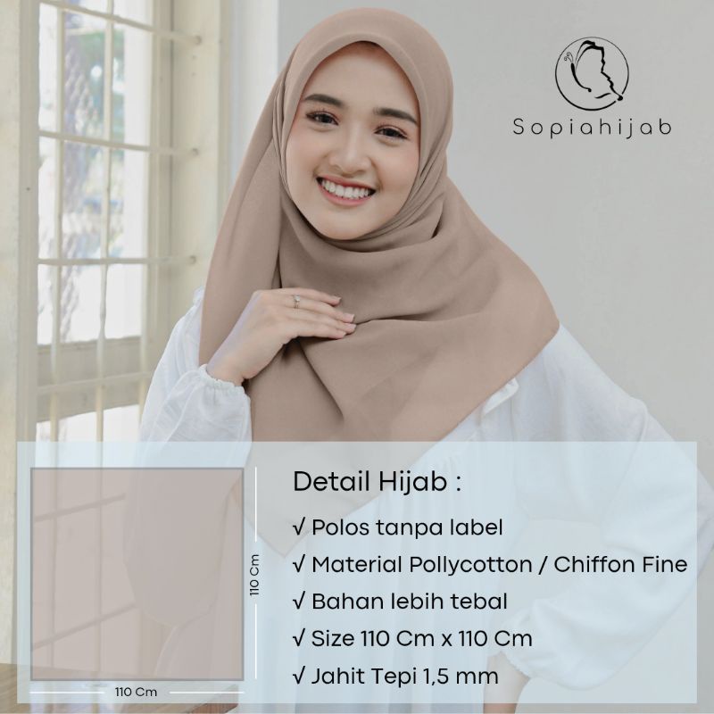 Bella Square Jahit Tepi - Hijab Segi Empat