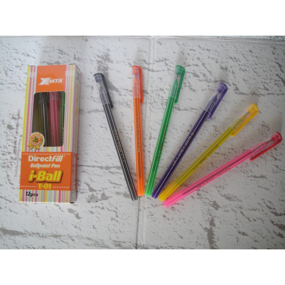 6 Pcs Pen / Ballpoint / XData Directfill Ballpoint T-01 i-Ball