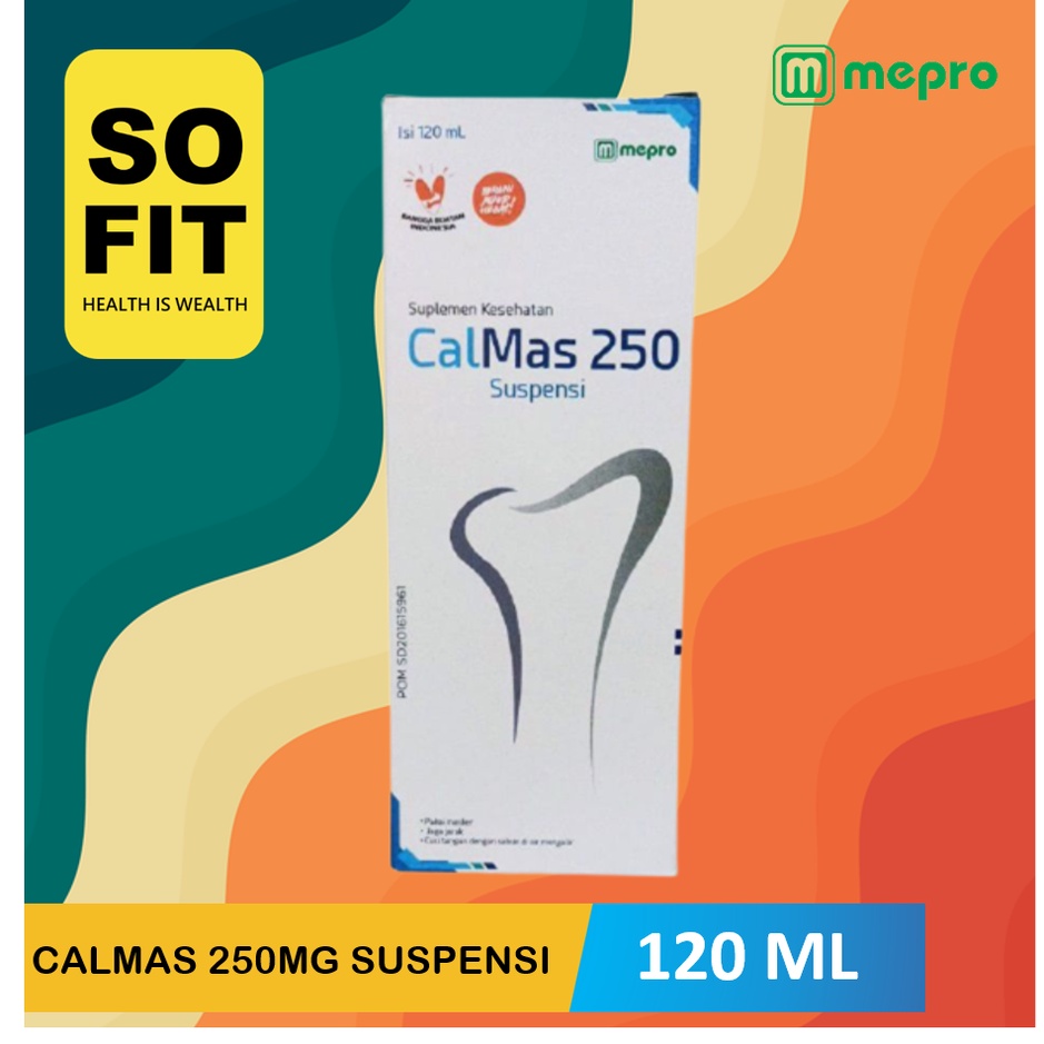 Calmas Suspensi 250 mg 120ml / Calmas Syrup Vitamin Tulang Calcium Kalsium / Mepro