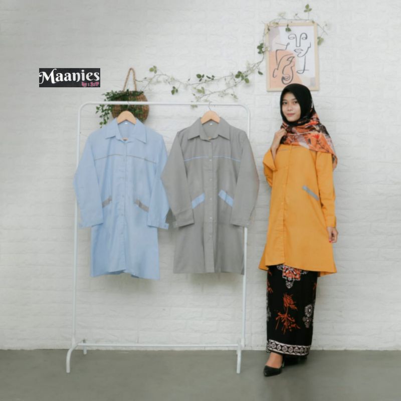 Set Long Tunik Linen // Setelan Santri Murah