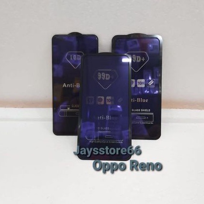 TemperedGlass 99D Anti-Blue Glass Shield Anti Radiasi  Oppo Reno 2f/Reno 4/Reno4f/Reno5/Reno6