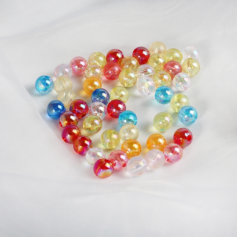 6mm 8mm 10mm Rainbow Candy AB Color Round Acrylic Beads Loose Spacer Beads For Jewelry Making DIY Bracelet Necklace