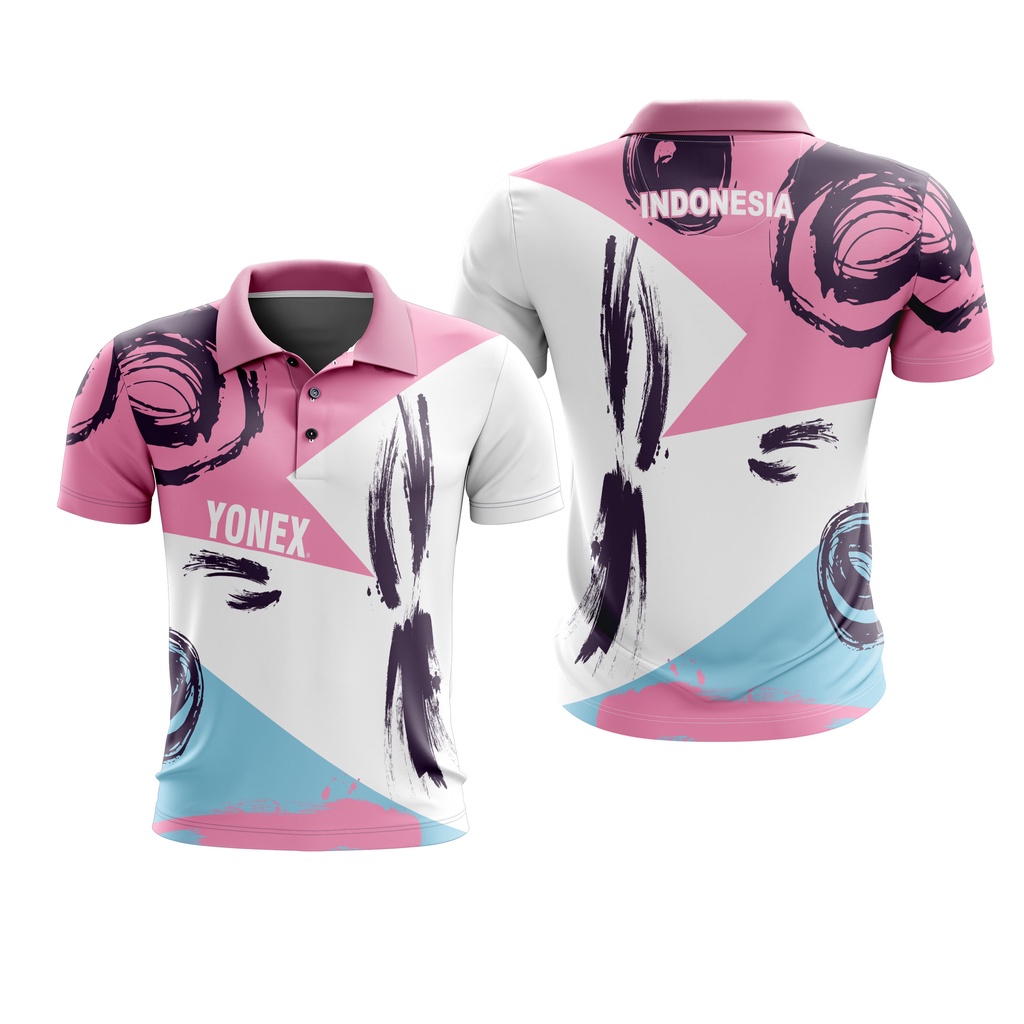 Baju Kaos Jersey Women Badminton Polo Free Custom Name + Nomor Full Printing Dewasa Pria Wanita 04