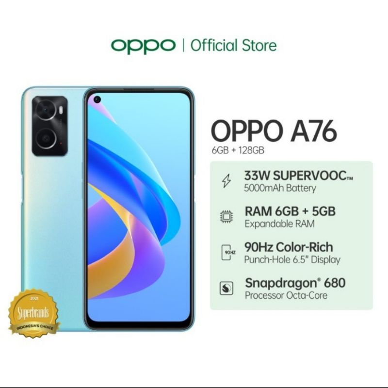 hp oppo A76 ram 6/128gb