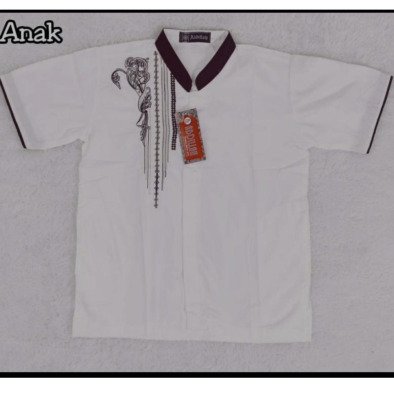 "Spg31au22ᴺ" BAJU KOKO PUTIH BORDIR ANAK TANGGUNG MERK ABDILLAH
