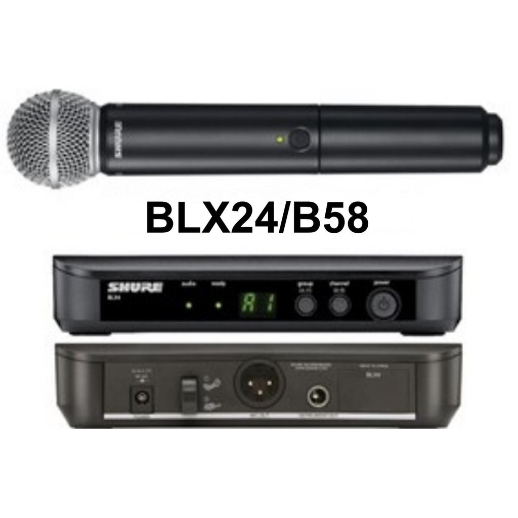 Shure BLX 24 Mic Wireless Professional Microphone UHF 2 Handles-suara super bagus