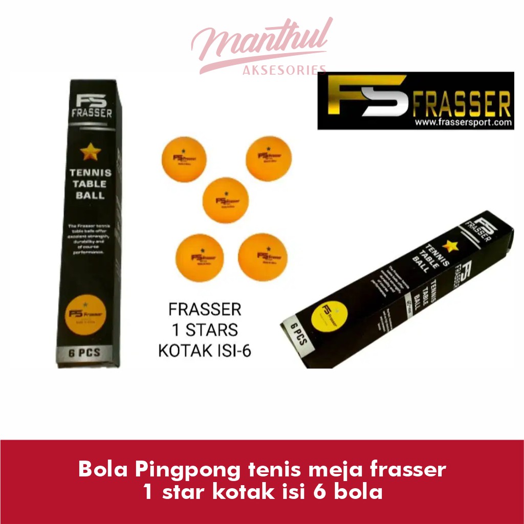 Bola Pingpong tenis meja frasser 1 star kotak isi 6 bola