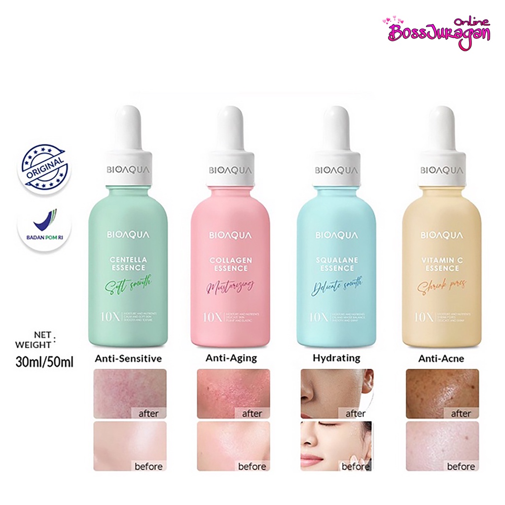 (BOSS) BIOAQUA pemutih wajah essence oil face blemish serum centella ESSENCE whitening memutihkan brightening