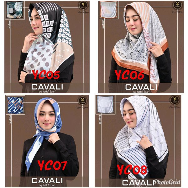 Terbaru jilbab kerudung hijab segiempat cavali by yeffa