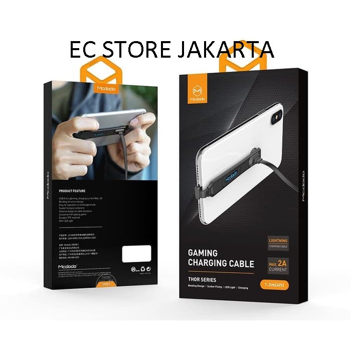 Kabel Lightning McDodo Gaming Charging Cable Thor Series 1.8M Black