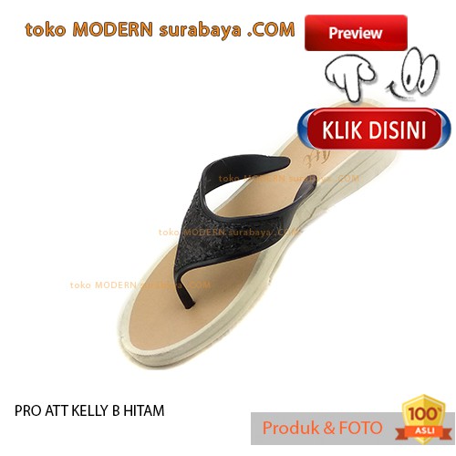 PRO ATT KELLY B HITAM sendal wanita jepit karet casual flip flop