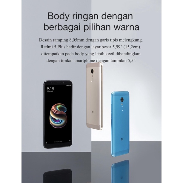 Xiaomi Redmi 5 Plus 3/32GB - 4/64GB ( 32 + 64 ) - Garansi-7