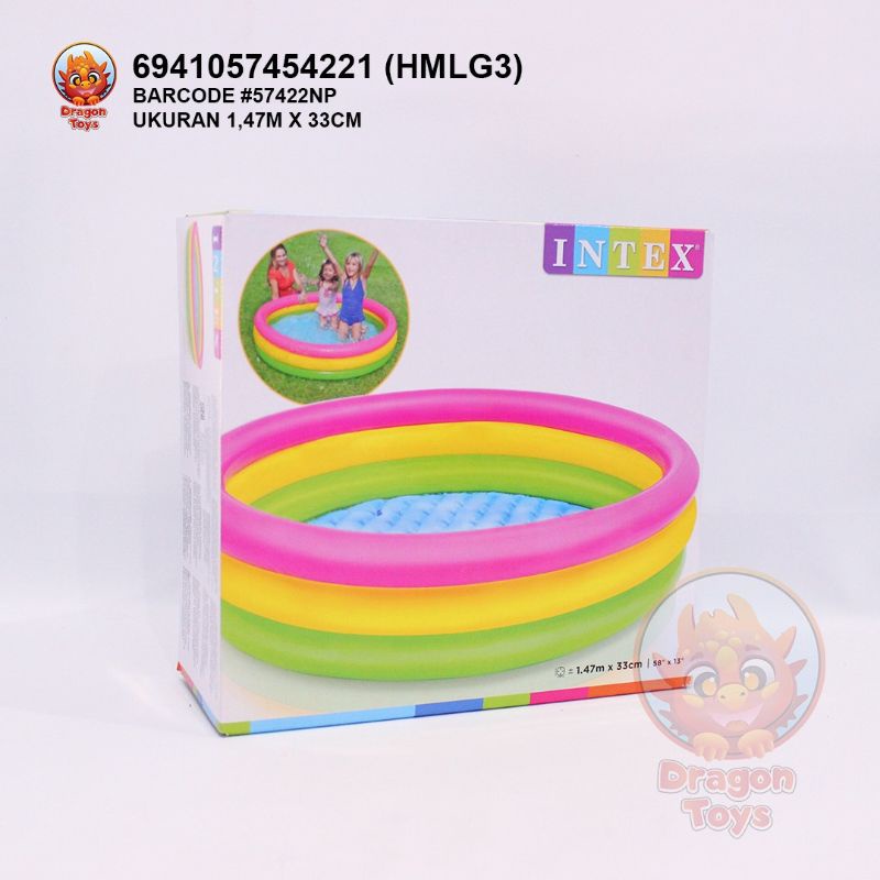 KOLAM RENANG INTEX 1.47M X 33CM - KOLAM RENANG POMPA - MAINAN ANAK MATARAM