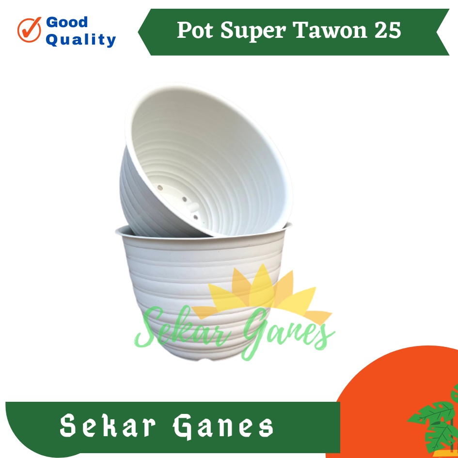 Pot Super Tawon 25 putih ukuran 25 cm Pot bunga hias tanaman plastik