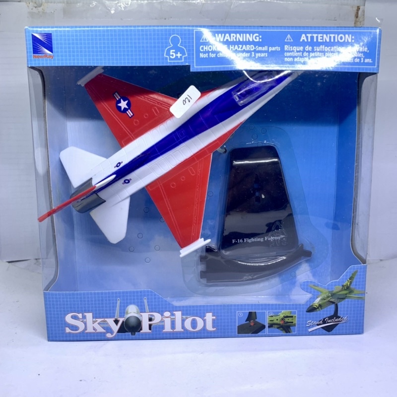 Diecast Miniatur Pesawat Tempur Jet F16-Fighting Falcon Skypilot Newray