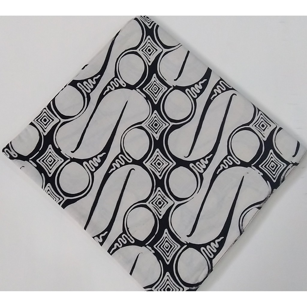 kain batik cap sewarna Jogja motif parang besar hitam