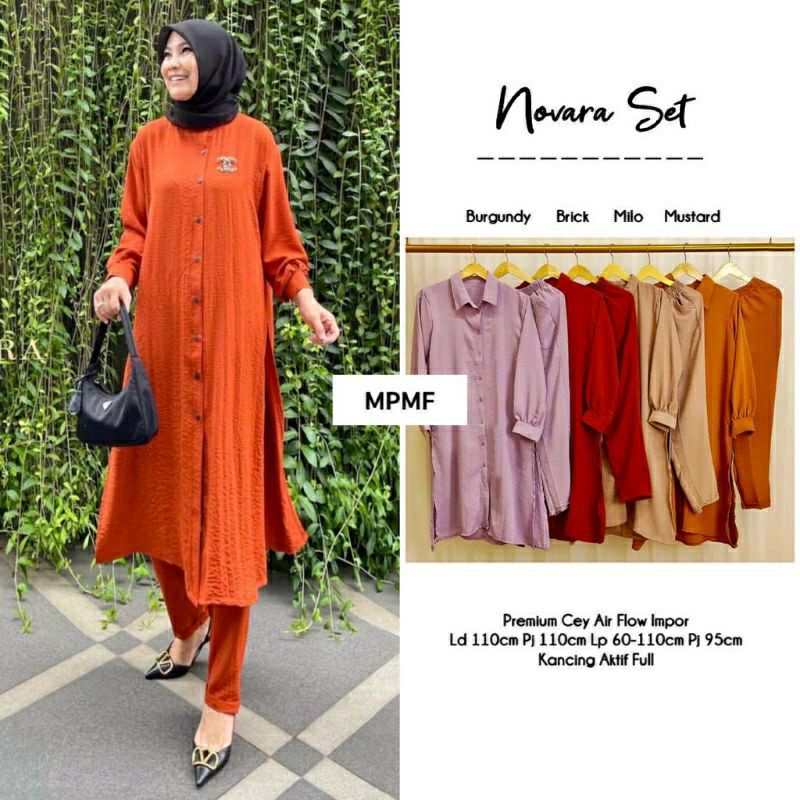 AJR- NOVARA // VERONA SET CRINKEL Setelan Tunik Wanita Muslimah Terbaru by Fashion Hijab Solo