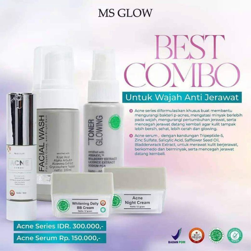 Paket combo acne msglow/paket acne +serum acne/paket jerawat