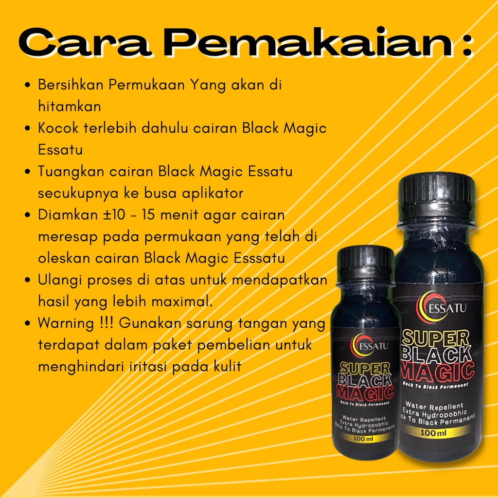 Essatu Super Black Magic Premium - Penghitam Plastik Body Motor, Trim Restorer &amp; Dasboard Mobil