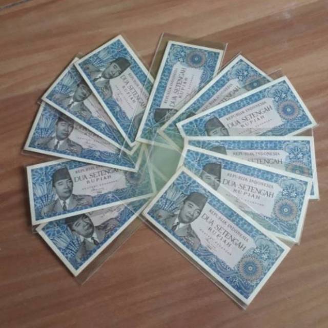 Uang kuno 2½ rupiah soekarno asli