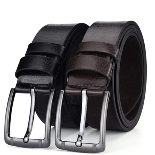 Buckle Style Sabuk Pria Model Jarum - Sabuk IMPORT - Bahan Kulit Sintetis