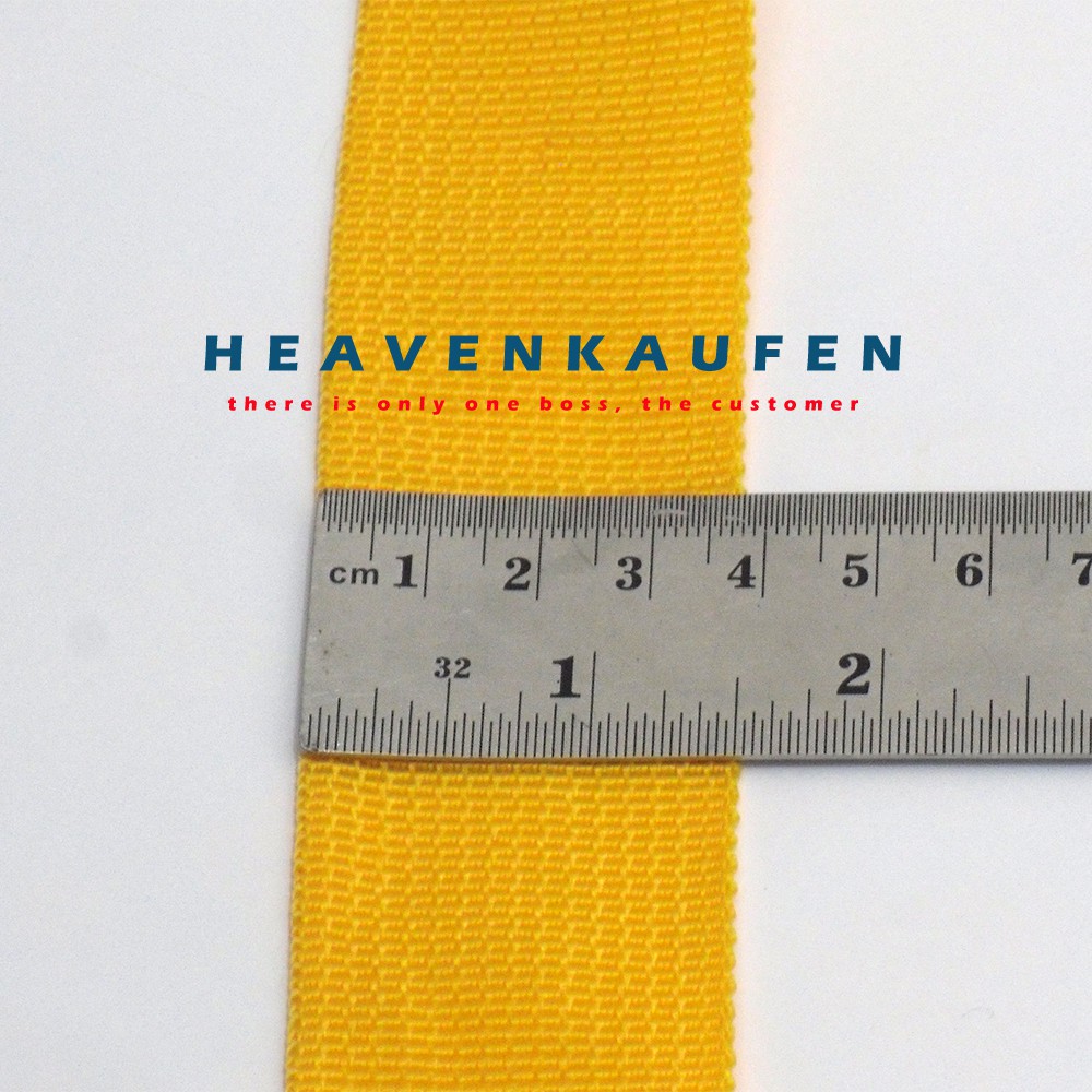 Webbing Warna Kuning Lebar 3,8 cm Per Meter