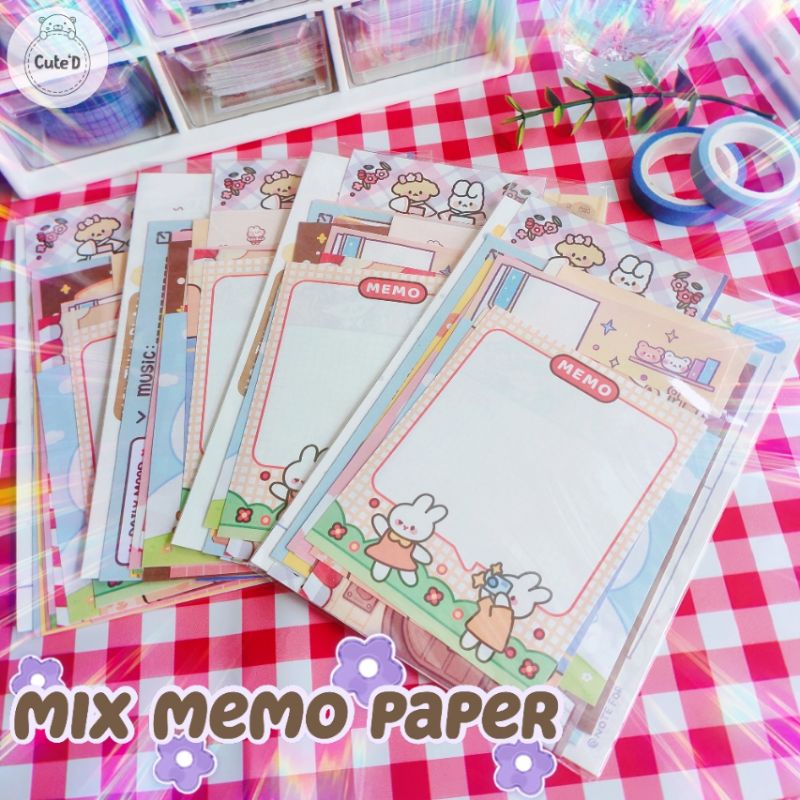 

20pcs Mix Memo Paper, Motif dan Ukuran Campur untuk Journal / Koleksi