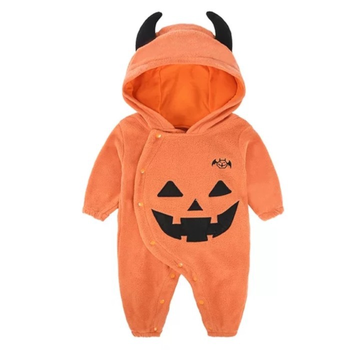 Baby pumpkin hooded romper baju bayi pumpkin halloween costume
