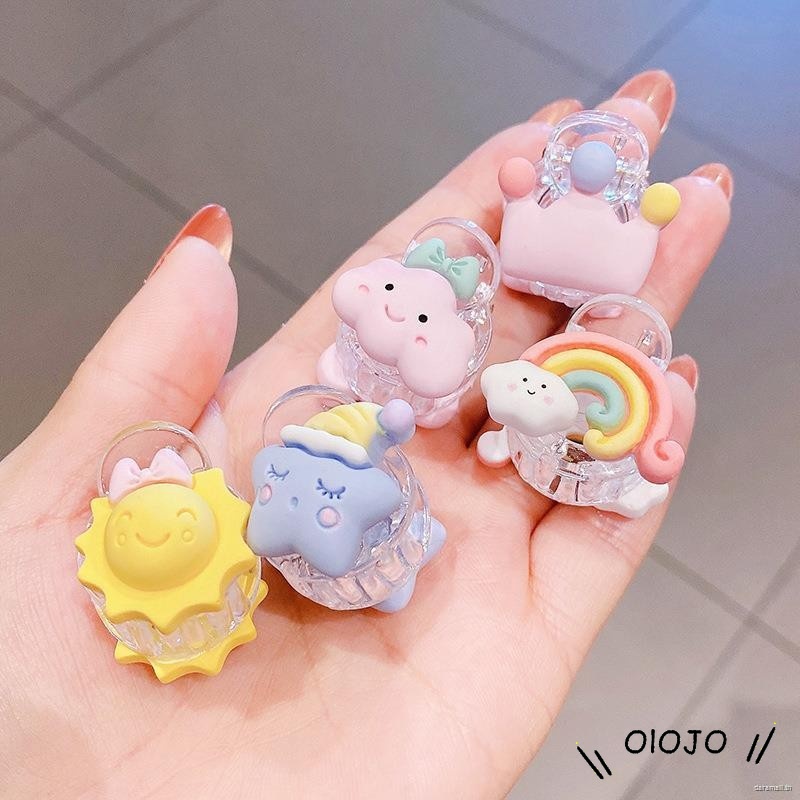 Lucu Anak-anak Korea Kartun Menangkap Jepit Rambut Mini Rainbow Cloud Girl Hiasan Kepala - ol