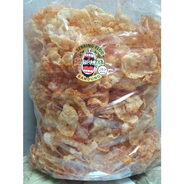

Kripik Kaca / Seblak Kering / Kerupuk Elod "HEBRING" Khas Bdg kiloan - Pedas - BARU