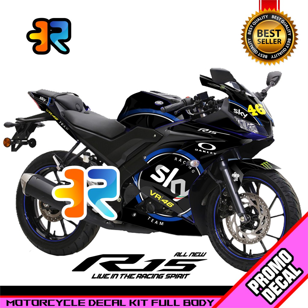Decal Motor R15 V3 Desain Sky VR 46 Sticker Decal Full Body