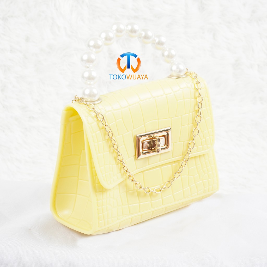 Tas Jelly Mini Croco Pearl | Tas Jelly Glossy Motif Croco Import | Tas Jelly Mini Rubber