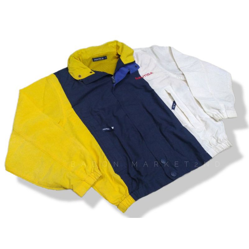 Vintage Nautica Three-Tone Hidden Hoodie Jacket Size fit XL Second