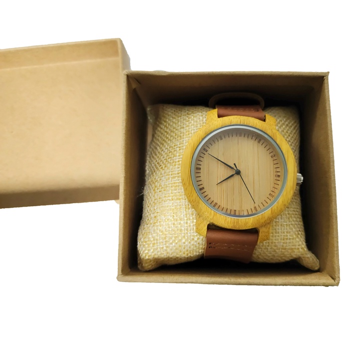 Jam Tangan Bambu Analog Pria - A09 - Brown