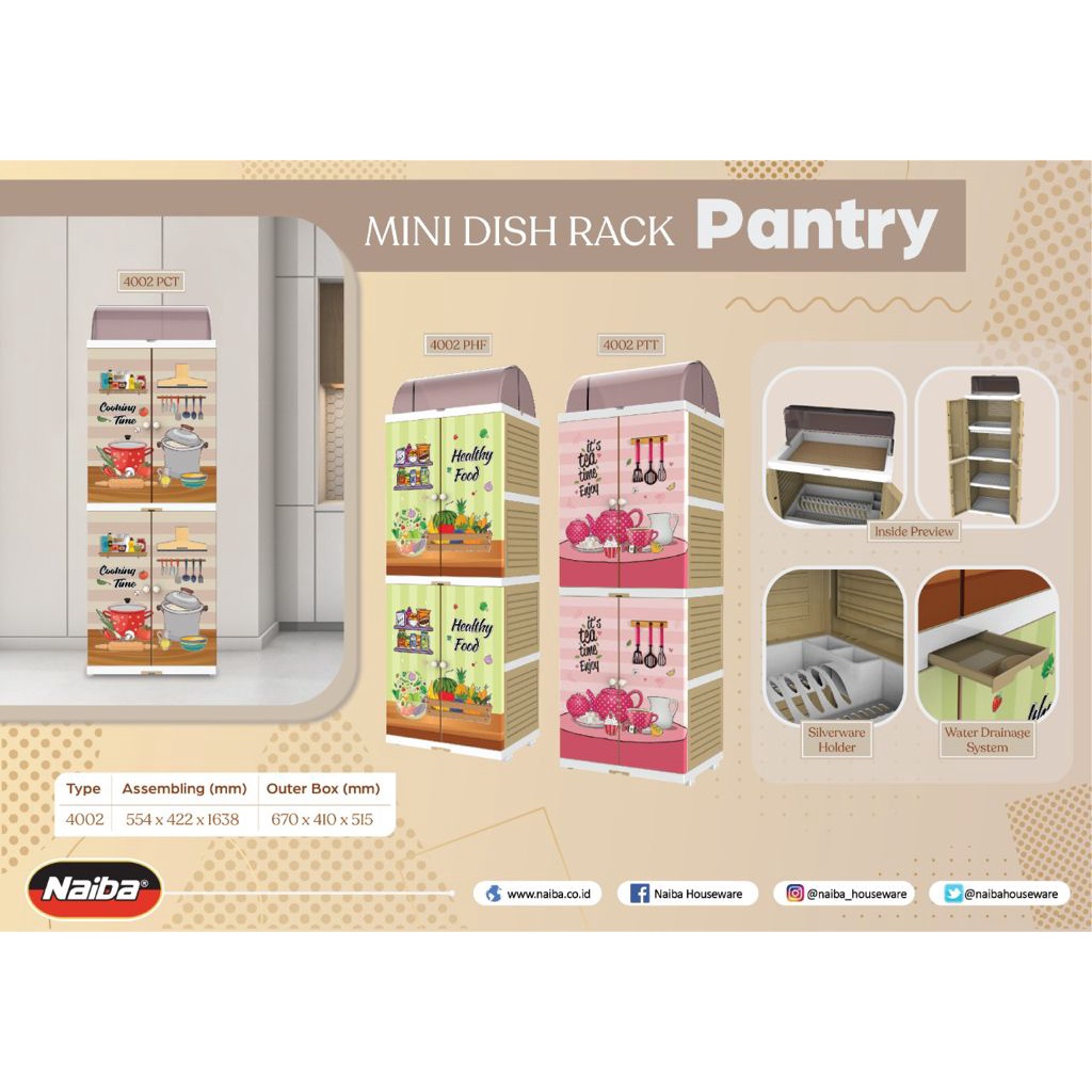 MINI DISH RACK PANTRY NAIBA/RAK PIRING NAIBA TYPE 4002