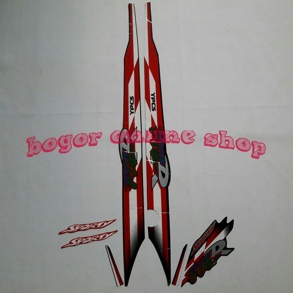 Stiker Motor Striping Yamaha F1zr 1997 Hitam-merah
