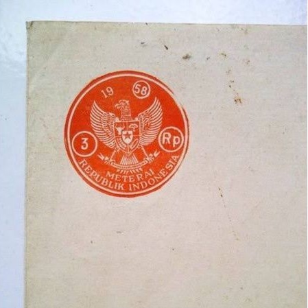 

Kertas Segel Tahun 1958 Double Side Asli Original