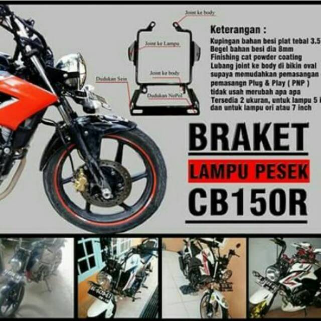 Braket/Breket dudukan lampu Pesek Cb150R Dudukan Lampu Pesek Honda CB150R