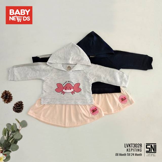 BABY NEEDS Setelan Baju Bayi Perempuan Motif Kepiting