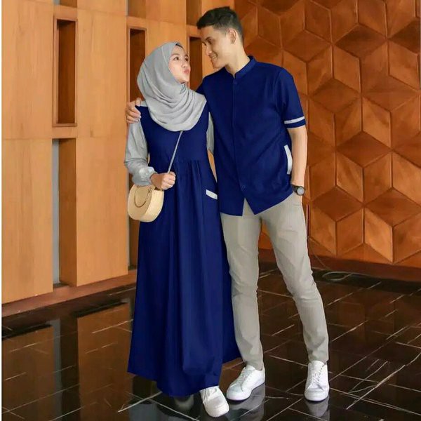 baju gamis couple wanita dewasa dress muslim baju pasangan kemeja couple samawa
