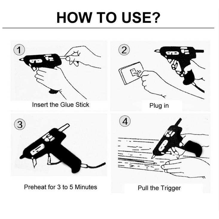 Pistol Lem Tembak Mini 20W Suhu Tinggi 7mm Plug EU Untuk Reparasi