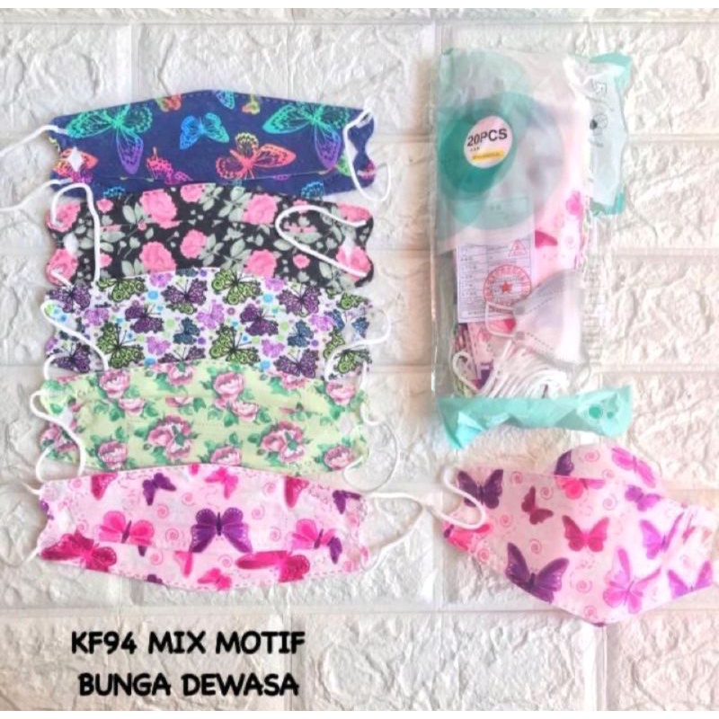 masker KF94 motif/makser motif/isi 10 pcs