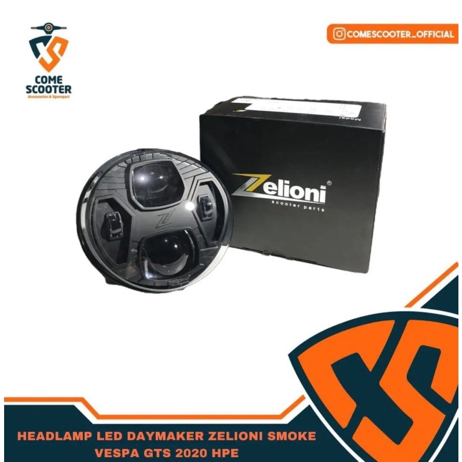 ZELIONI HEADLAMP LED DAYMAKER SMOKE VESPA GTS