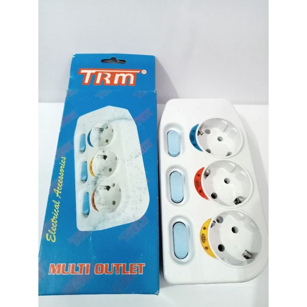 TRM 803 STOP KONTAK+ SAKLAR ISI 3 & 4 (TANPA KABEL) MURAH