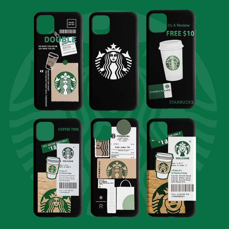 CASE STARBUCKS SOFTCASE BLACK MATTE CASE VIVO Y20 Y30 Y91C V21 4G 5G Y71 Y81 V11 V19 V11 PRO S1 PRO 