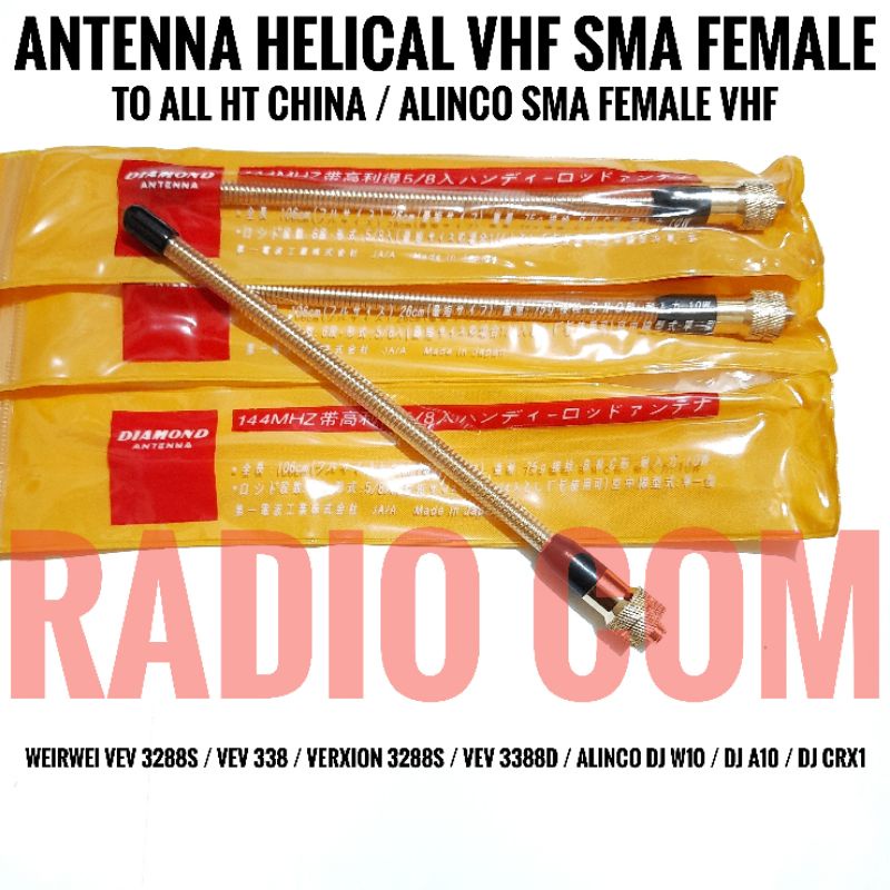 ANTENA HELICAL HT VHF WEIEWEI VEV 3288S VEV 338 VERXION 3288 ALINCO DJ W10 DJ A10 CRX1 VHF SMA FEMALE